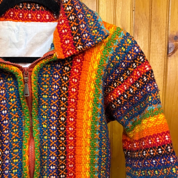 Hand Stitched Colorful Striped Women's Jacket - Picture 7 of 8